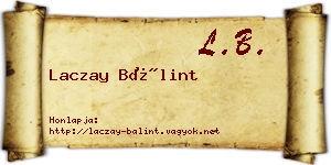 Laczay Bálint névjegykártya