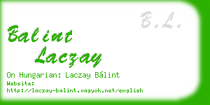 balint laczay business card